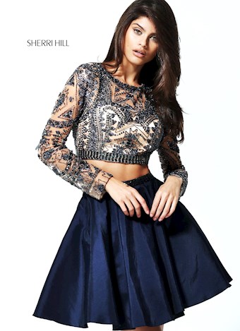 Sherri Hill 50693 #0 default Navy frontface vertical thumbnail