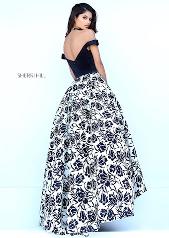 Sherri Hill 50714 #4 Black/Ivory Print vertical thumbnail