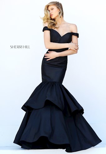 Sherri Hill 50718 #0 default Black frontface vertical thumbnail