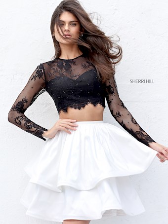 Sherri Hill 50725 #1 Black/Ivory vertical thumbnail