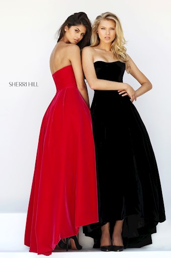 Sherri Hill 50735 #7 Black Red vertical thumbnail