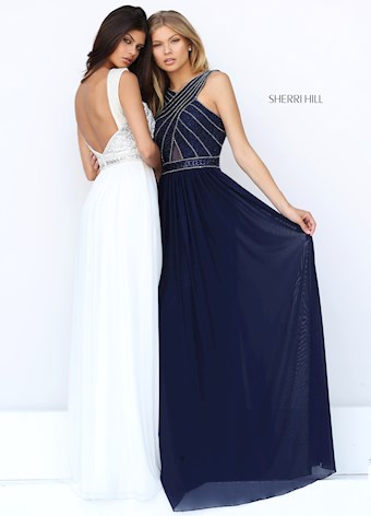 Sherri Hill 50759 #2 Navy Ivory vertical thumbnail