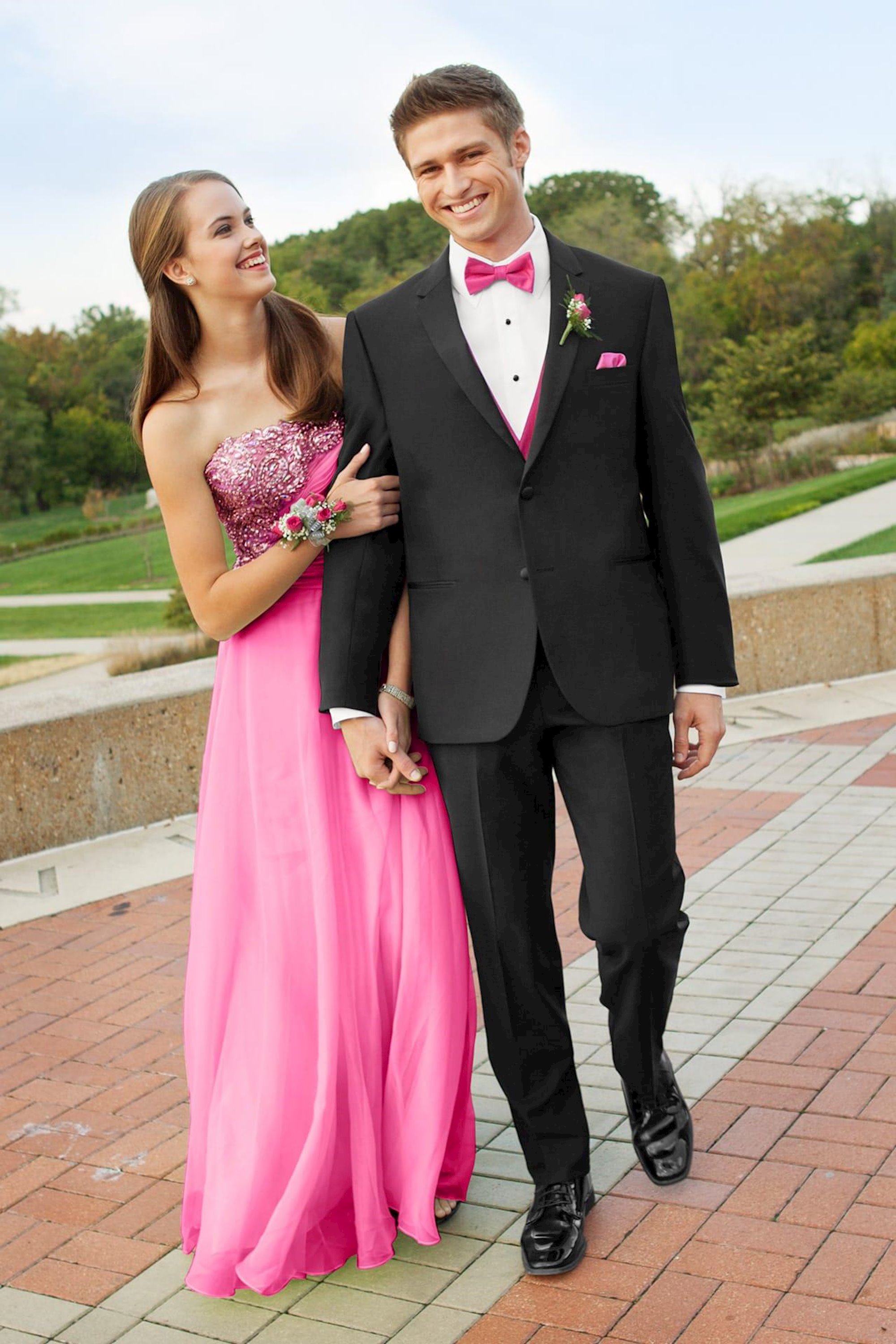 black suit with pink dress Outfit Ideas Pink And Black Prom Suit Prom Outfits For Homecoming Guys Hoco  Red And Black
