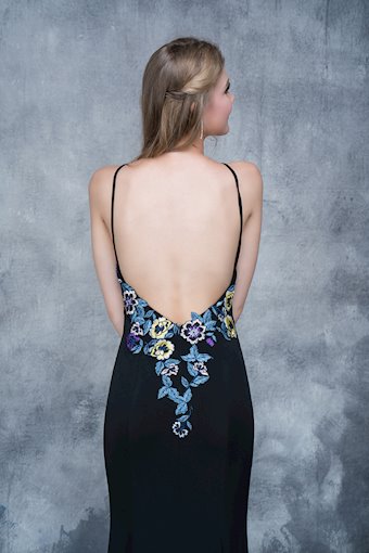 Nina Canacci Black Embroidered Prom Dress