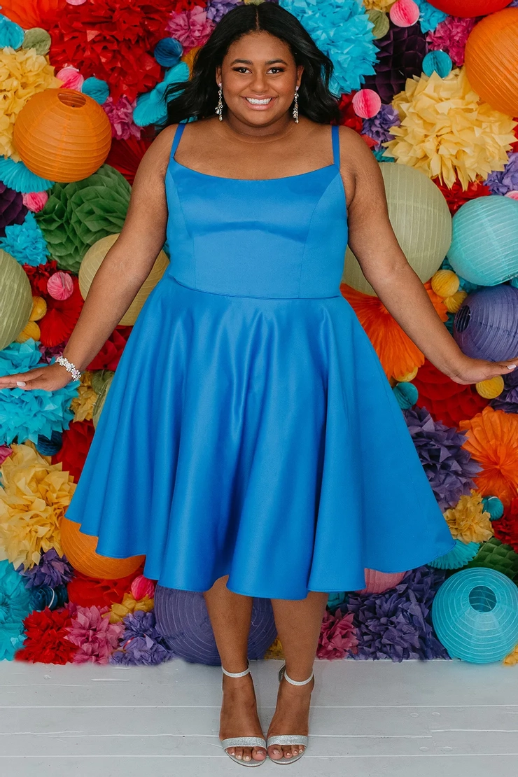 closet blue dress Rent Closet London Blue Wrap A-Line Midi Dress