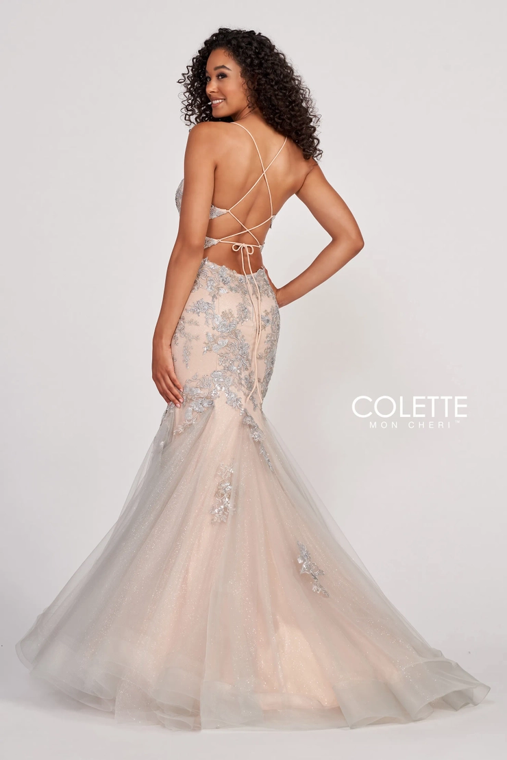 Colette by Daphne Style #CL2004 #2 default Silver/Nude backface vertical picture