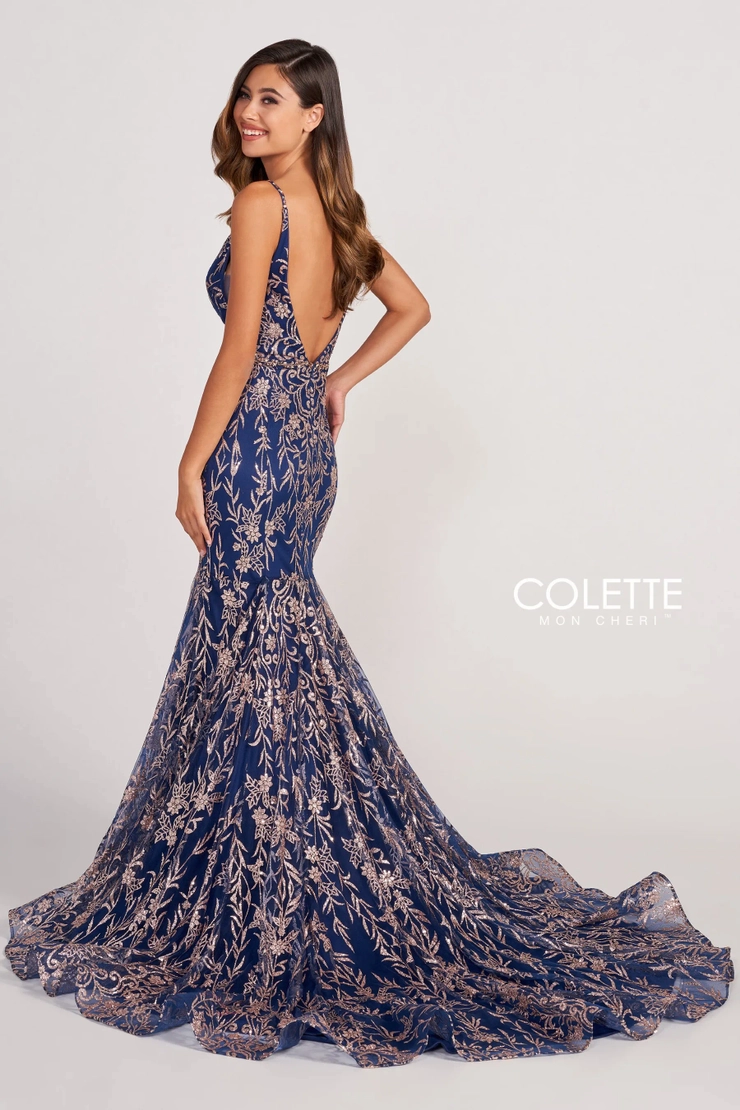 Colette by Daphne Style #CL2021 #7 default Navy/Gold backface vertical picture