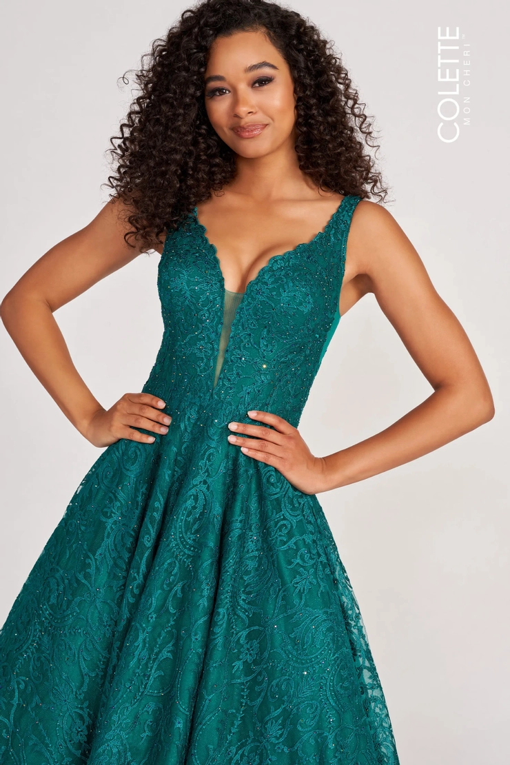 Colette by Daphne Style #CL2029 #1 Emerald frontface vertical picture