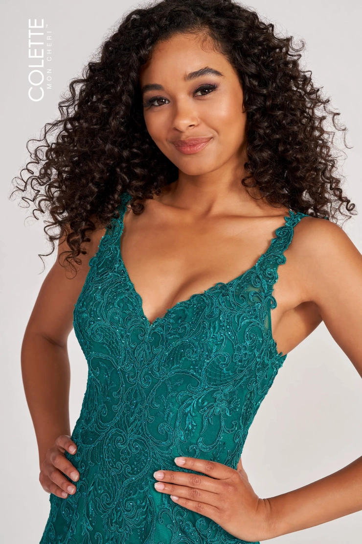 Colette by Daphne Style #CL2036 #1 Emerald frontface vertical picture