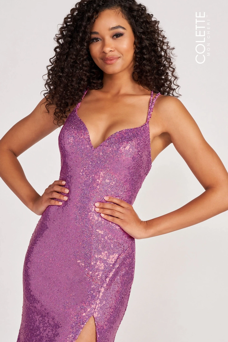 Colette by Daphne Style #CL2038 #5 Lilac Multi vertical cropped picture