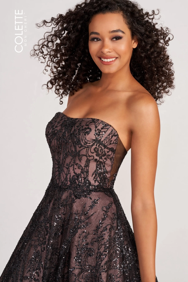 Colette by Daphne Style #CL2042 #1 Black/Nude frontface vertical picture