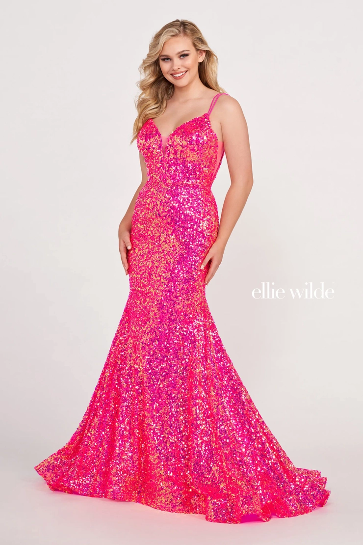 EW34016 There's no time to think, kinda dress. #3 Hot Pink frontface vertical picture