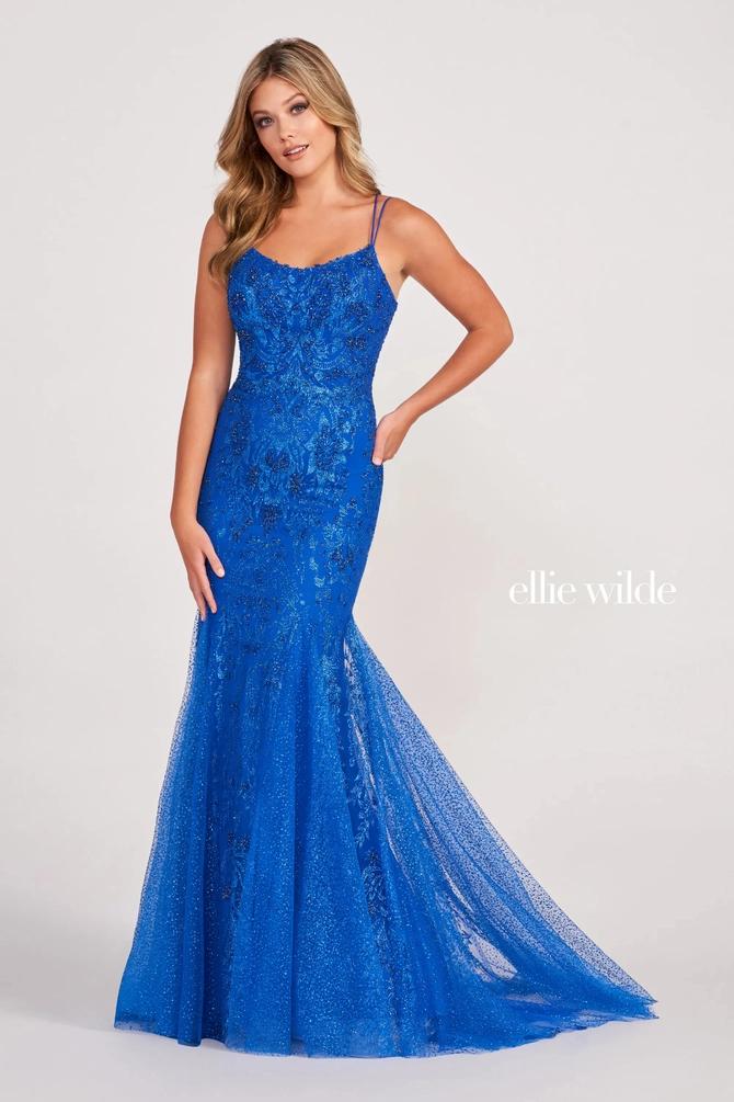 Beaded Fit and Flare Prom Dress | EW34045