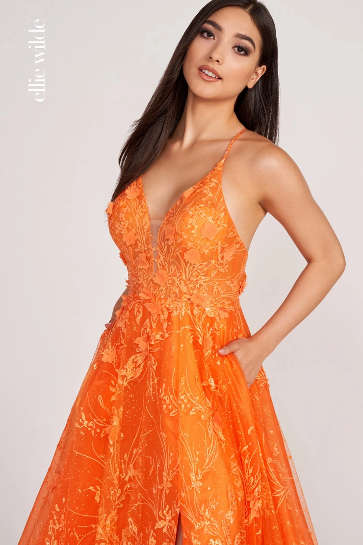 EW34102 The kinda of dress that leaves them asking, "Who's that?" #8 Orange frontface vertical picture