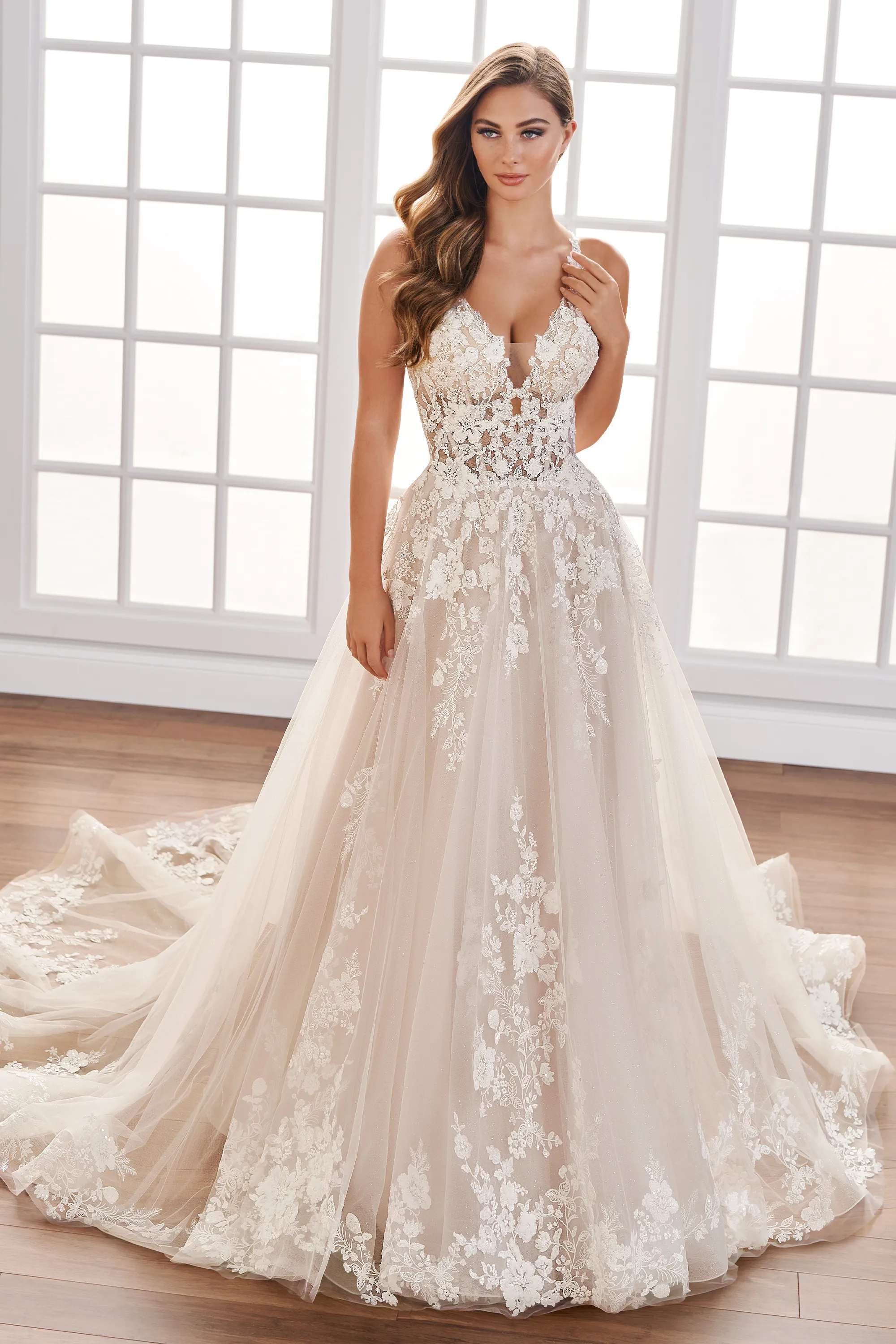 chinese dress ladies Champagne Dusty Pink Wedding Dress with Airy Tulle Skirt main image 0
