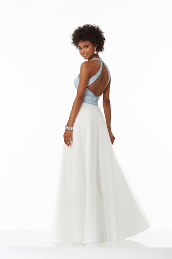 Morilee 99028 #3 White/Blue vertical thumbnail
