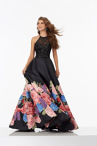 Morilee 99067 #0 default Black Floral frontface vertical thumbnail