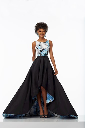 Morilee 99084 #0 default Black/Blue Floral frontface vertical thumbnail