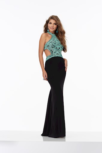 Morilee 99127 #0 default Black/Turquoise frontface vertical thumbnail