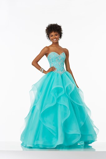 Morilee 99128 #0 default Deep Aqua frontface vertical thumbnail