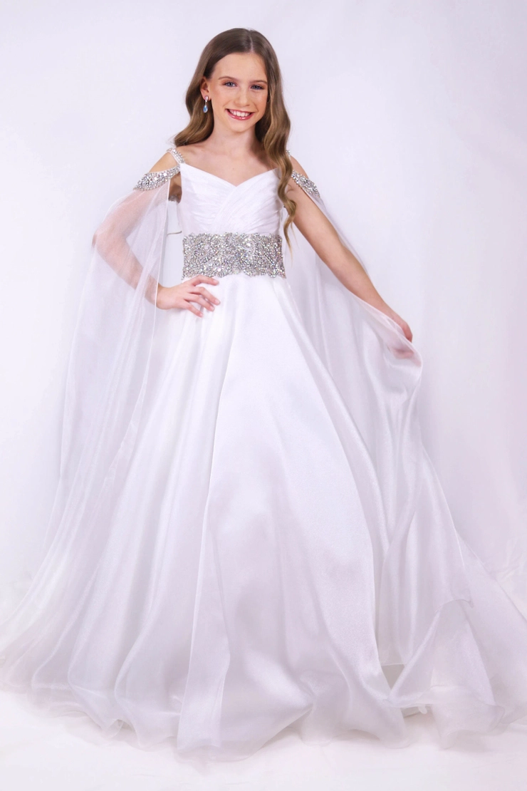 ◆PAULS BOUTIQUE◆ AVA IVORY 5008471461 Ava Presley 26357 Embroidered Glitter A-Line Dress – Lady