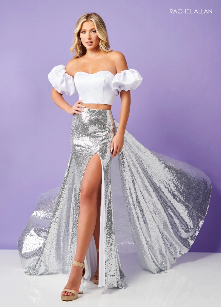 silver two piece homecoming dress Homecoming Dress Sexy Two Pieces Silver Short Prom Dress Party Dress J –  Anna PromDress main image 0