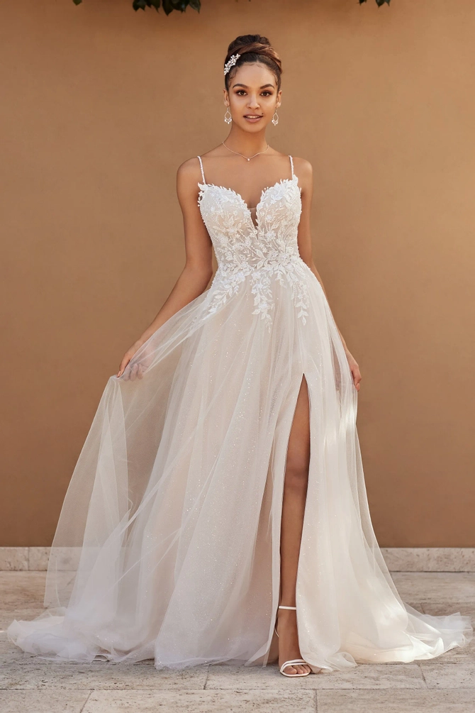 Flirty Bridal Dress with Beaded Embroidery Sophia Tolli