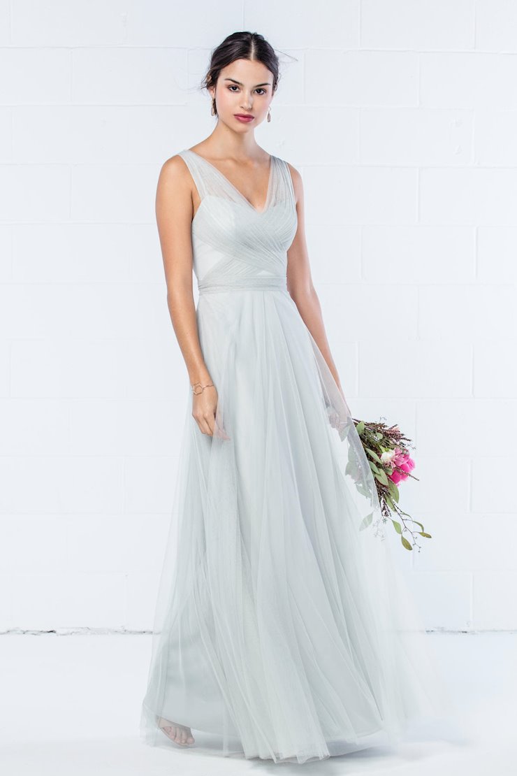 whimsical bridesmaid dresses Azazie | The new color in Wisteria looked absolutely beautiful on their best friend's special day : @kylelongphotography This whimsical bridesmaid dress features a mock wrap style bodice with soft ruching 343 - Locket by Watters