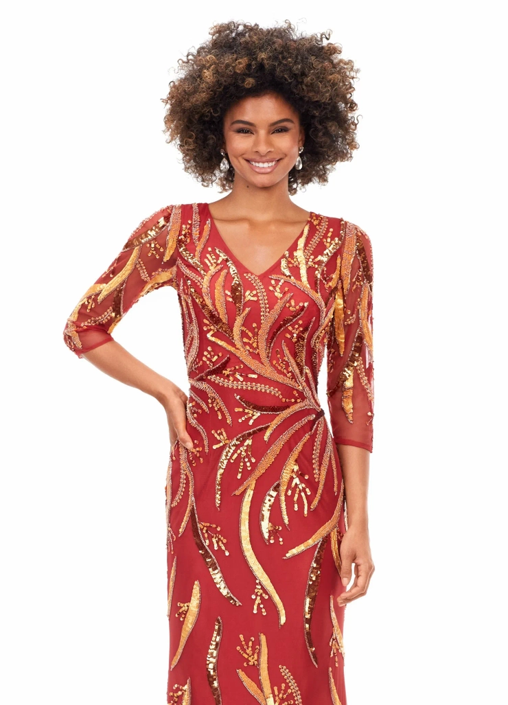 Ashley Lauren Style #11205 Three Quarter Sleeve Evening Gown #14 vertical cropped picture