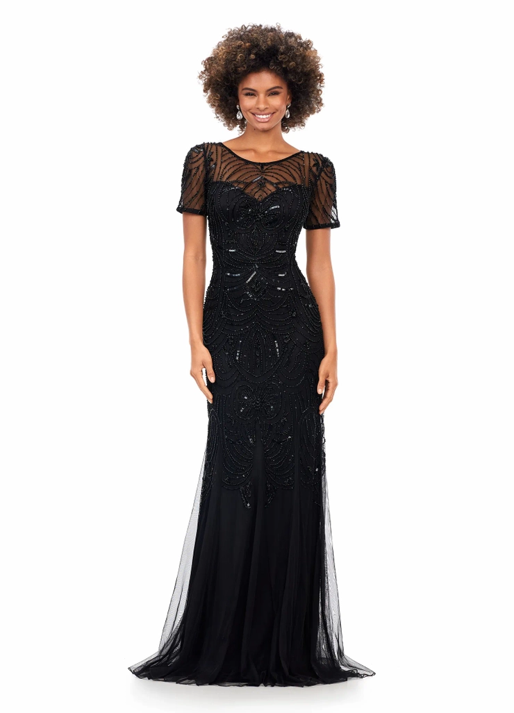 Ashley Lauren Style #11215 Illusion Sweetheart Neckline Beaded Evening Gown #1 frontface vertical picture
