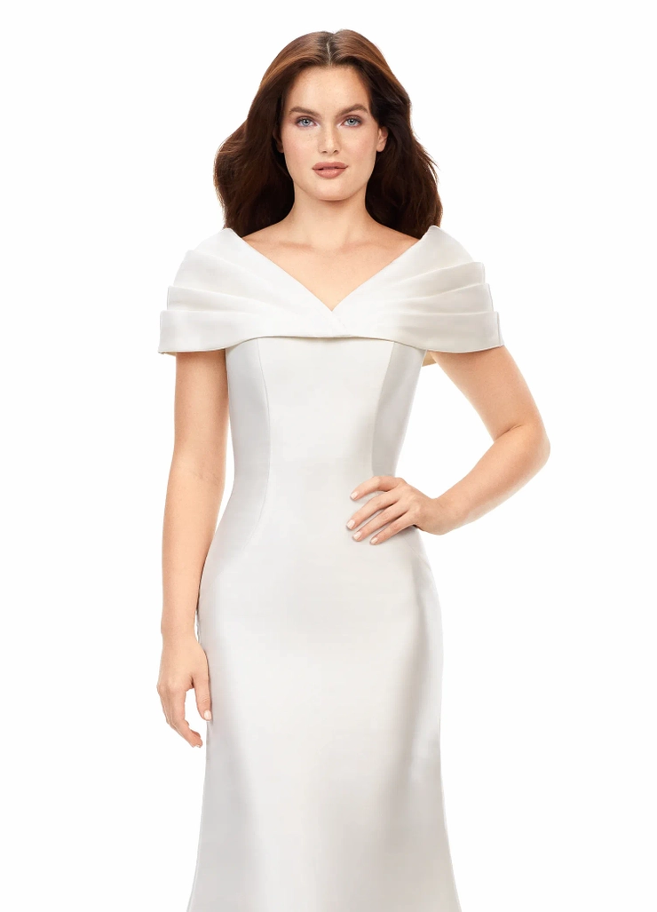Ashley Lauren Style #11300 Off Shoulder Satin Evening Gown #14 vertical cropped picture