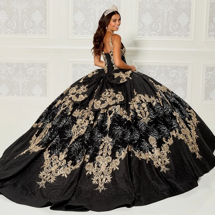 black gold quinceanera dresses Quinceanera Dress 1839 By Dancing Queen Black/Gold / XSmall