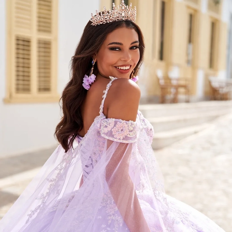 open lace back dress Princesa by Ariana Vara Dress PR30175