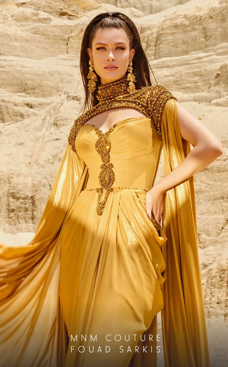 slim fit dress slacks BELÈN MINI IN EGYPTIAN GOLD – THE NEW ARRIVALS main image 1