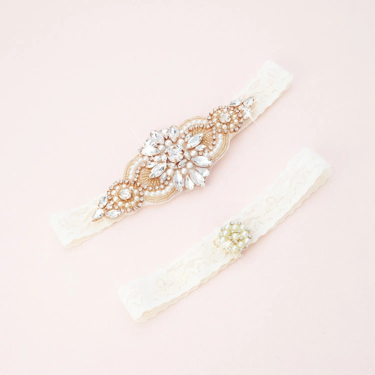 cheap wedding garter belts Sexy Lace Applique Elastic Bridal Garter Belt Within 16-23inch main image 1