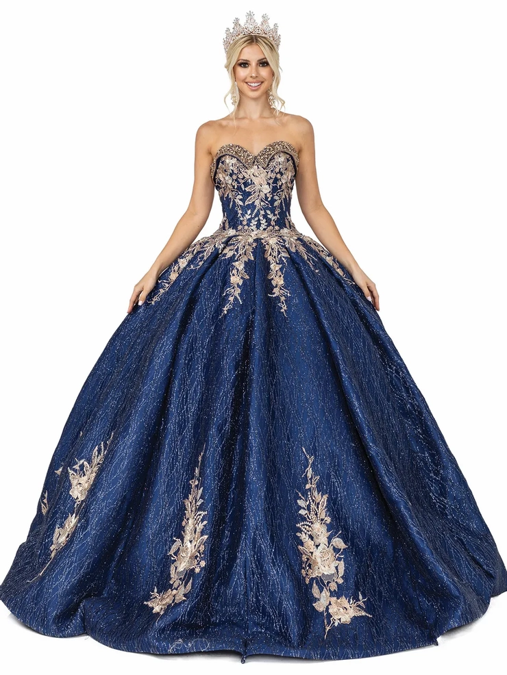 dancing queen navy blue dress Dancing Queen 5037 Long Quinceanera Dress Navy / 3XLarge