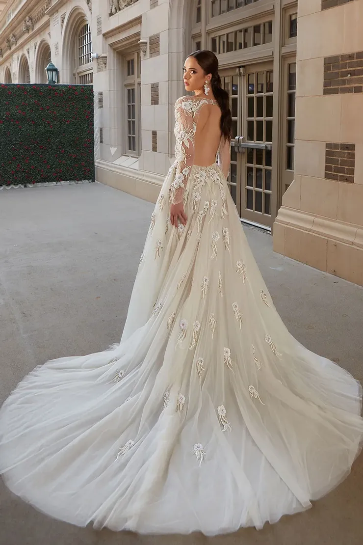 white gold diamond dress by yumi katsura Echo Gold Rust Dress main image 1