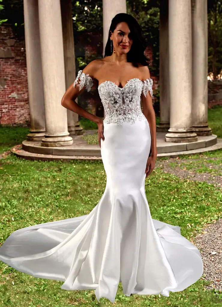 mermaid asymmetrical dress Jovani 44354 Blush One Shoulder Mermaid Dress
