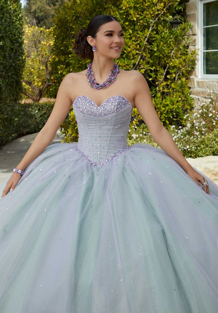 Valencia by Morilee Style #60184 #6 Sage/Orchid frontface vertical cropped picture