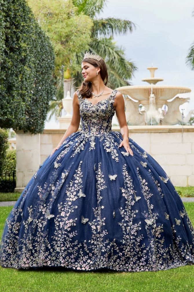 Navy Prom Dress Blue And Gold Bridesmaid Dresses A-line V Neck Tulle Sweep Train Prom Navy Prom Dress Blue And Gold Bridesmaid Dresses A-line V Neck Tulle Sweep Train Prom