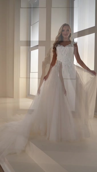 Cap Sleeve Lace Wedding Dress #MOD1803 $1 autoplay loop mute thumbnail