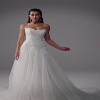 Strapless Wedding Dress with Drop Waist Dax $1 autoplay loop mute thumbnail