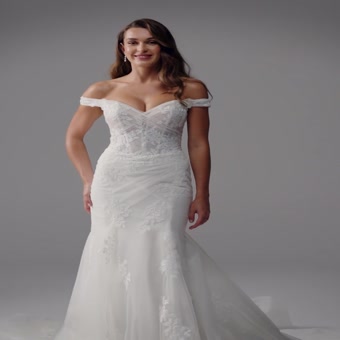 Floral Wedding Dress with V-neckline Hibiscus $1 autoplay loop mute thumbnail