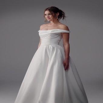 Beautiful Satin Ballgown with Pockets Cecelia $1 autoplay loop mute thumbnail