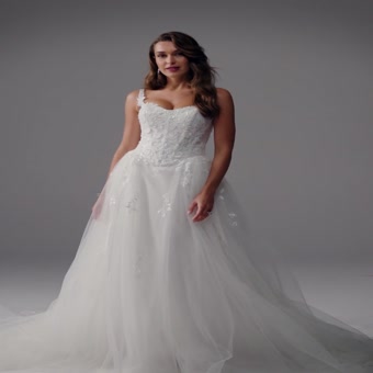 Ethereal A-line Bridal Gown with Floral Details Camden $1 autoplay loop mute thumbnail